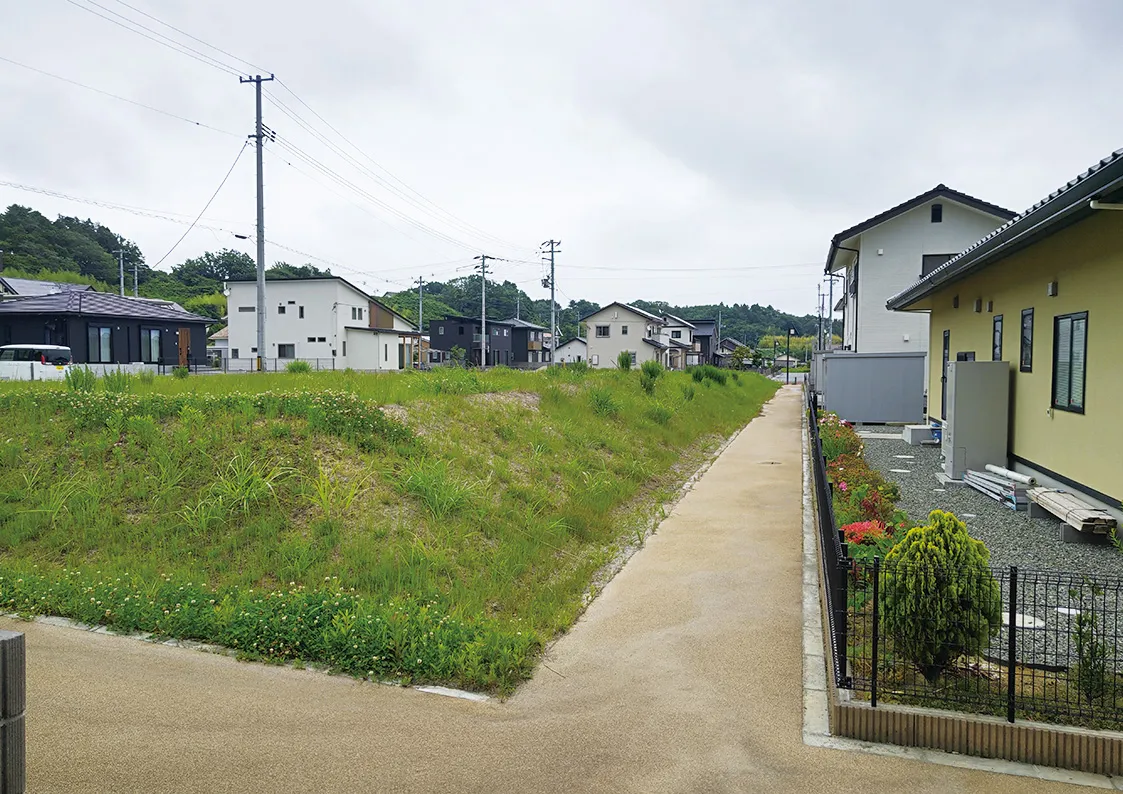 中満地区の分譲地の様子。整備された区画と周辺環境