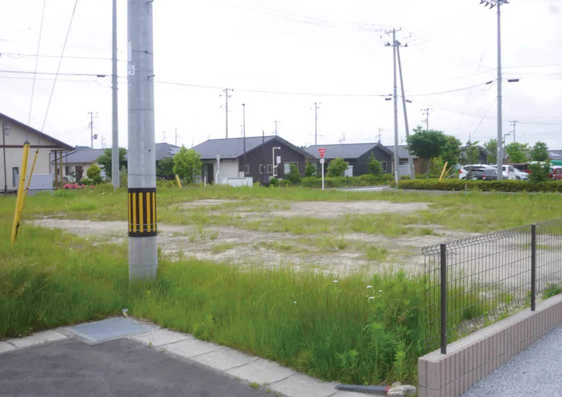 中満地区の分譲地全景。整然と並ぶ宅地区画