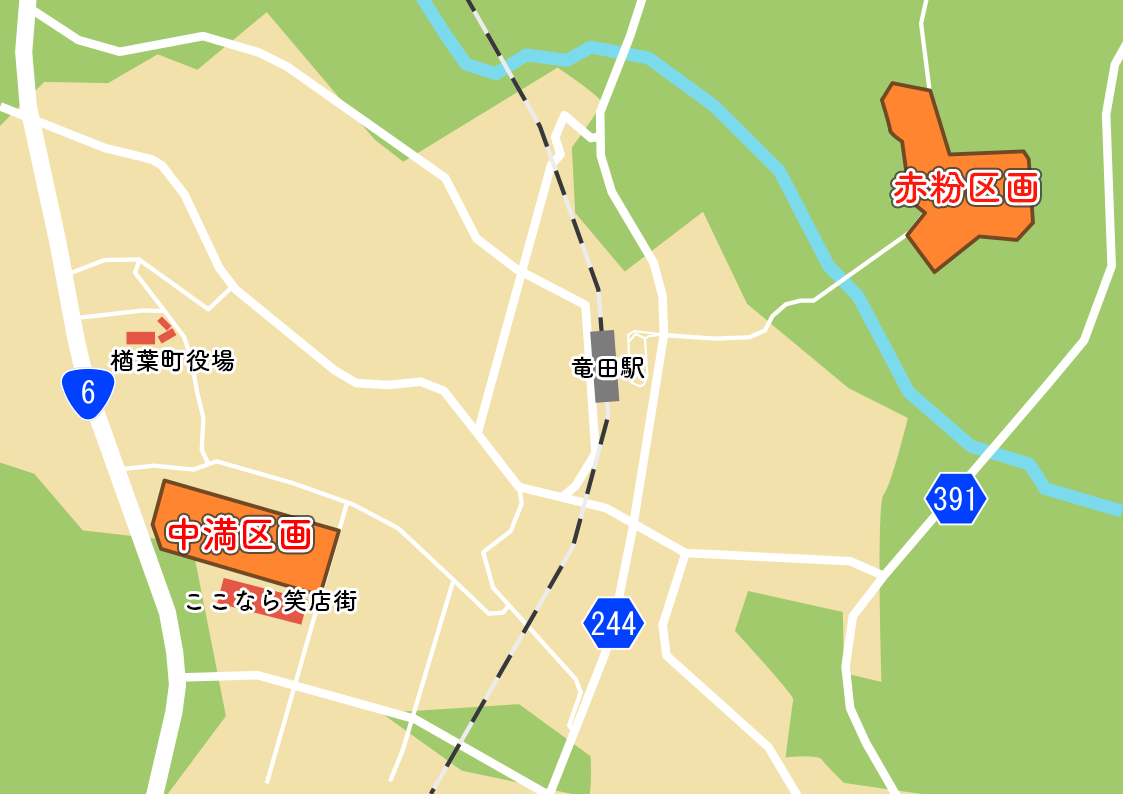 楢葉町内の地図